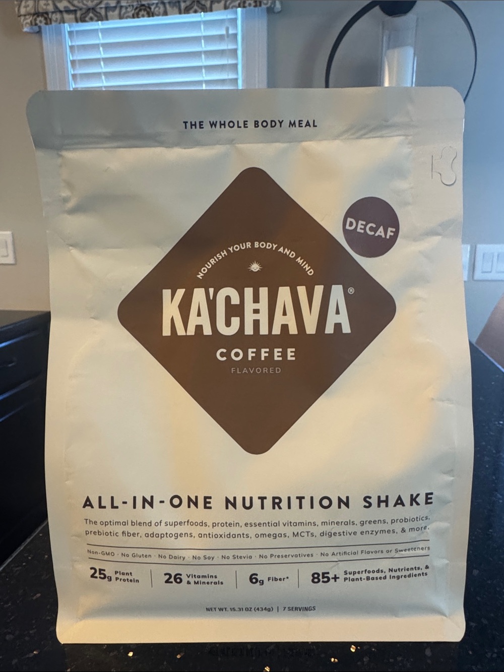 Kachava All‑in‑One Nutrition Shake - Decaf Coffee flavored 15.31 oz